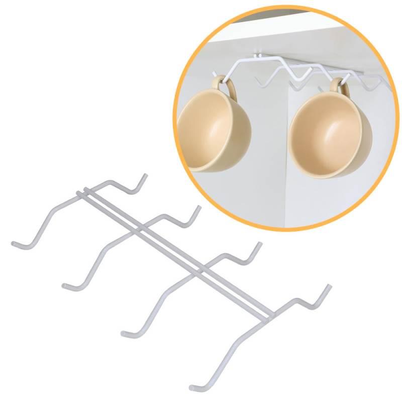 Suporte Porta Xícaras Organizador Fixo Viena Branco 990101 BEL