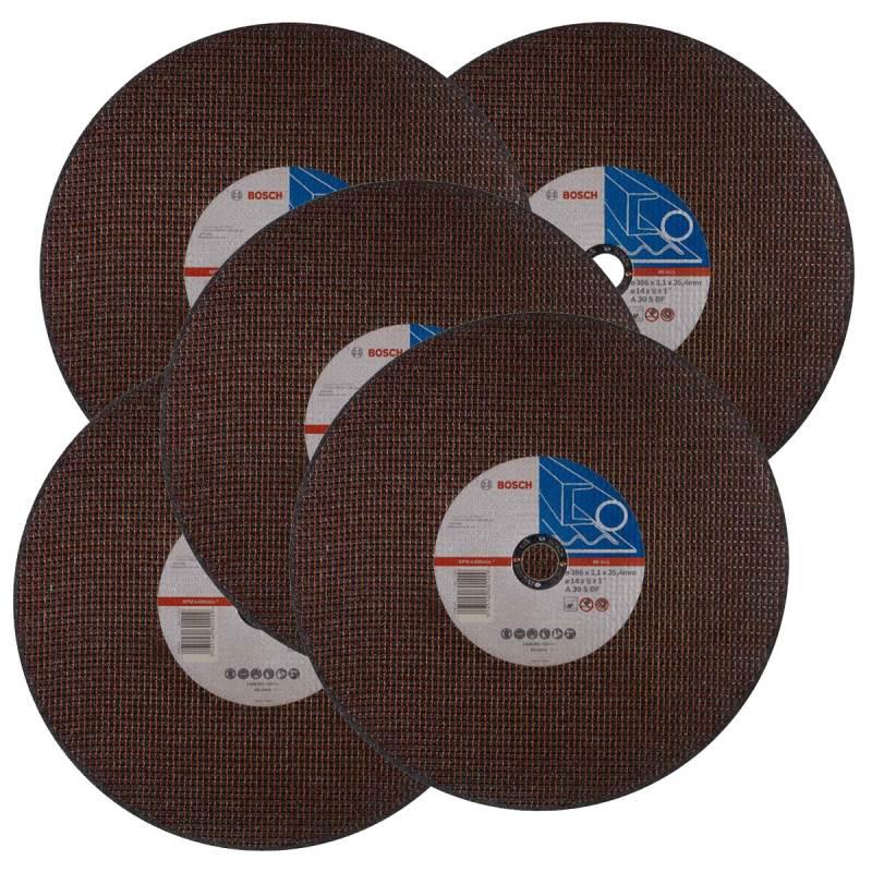 Disco de Corte 14 POL x 3.1 MM 2 Telas Furo 1 POL com 5 Peças BOSCH