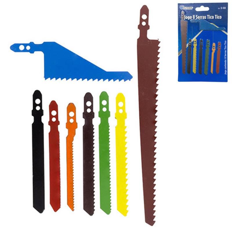 Jogo de Serras Tico-Tico para Madeira e Metal Kit 8 Peças S-8 WESTERN