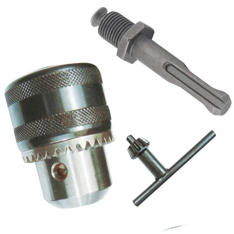 Kit Mandril com Rosca 13L 1/2" x 20 com Furo + 1 Haste Adaptadora SDS-Plus"