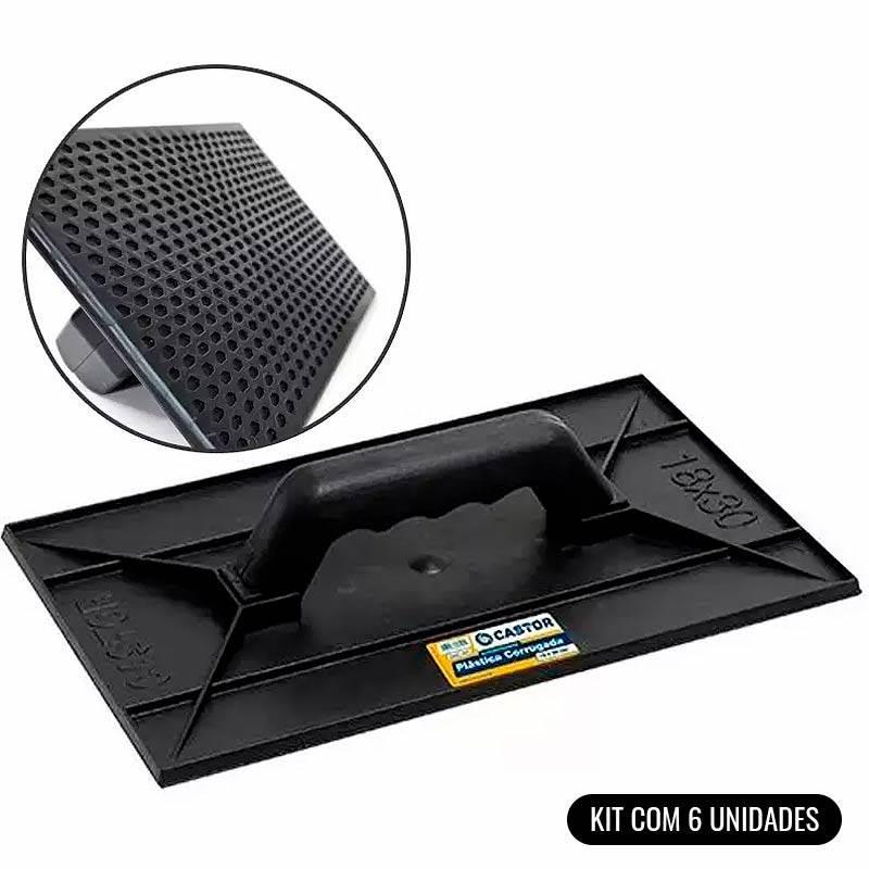 Desempenadeira de Plástico Corrugada 18 x 30 CM Com 6 Unidades 121 CASTOR