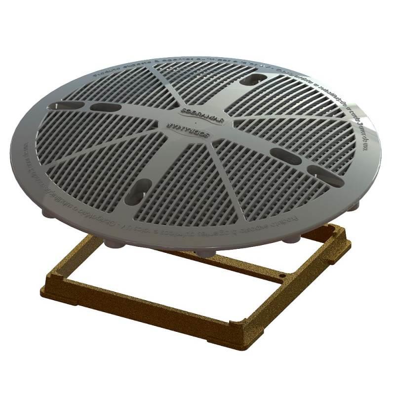 Ralo Fundo de Piscina Com Grade 15x15 CM Tampa FSB 000537 SODRAMAR