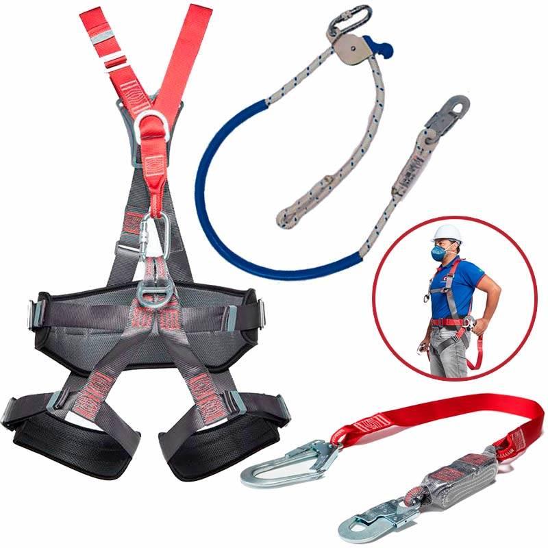 Cinto Segurança Paraquedista 5 Pontos CP1301 c/ Talabarte Absorvedor + Posicionamento Corda CAMPER