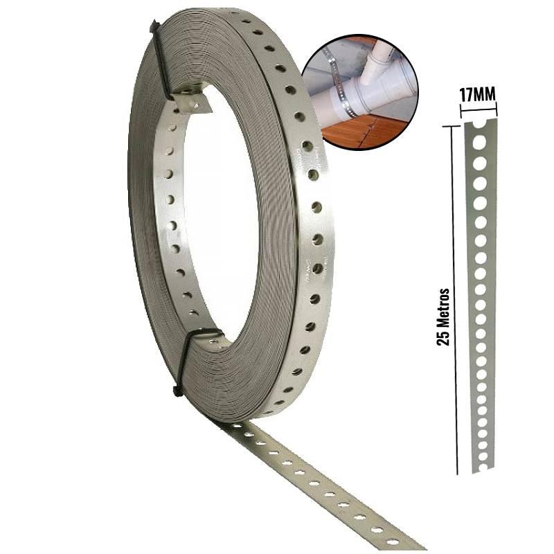 Fita de Aço Perfurada 17MM X 25 Metros 3090172 TECNART