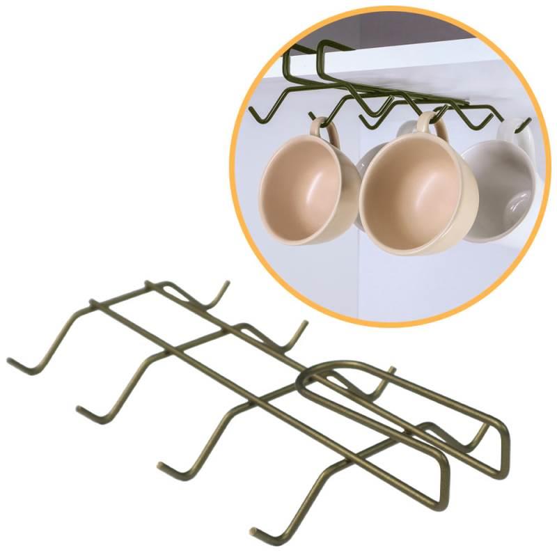 Suporte Porta Xícaras Organizador Suspenso Viena Verde Oliva 990044 BEL