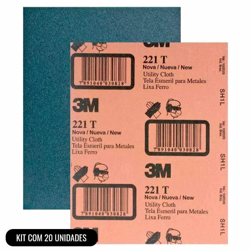 Lixa Pano Metal Para Ferro Grana 60 221T Kit com 20 Unidades 3M