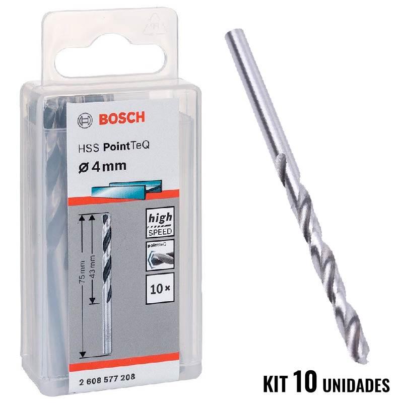 Broca Aço Rápido HSS 4.0 MM PointTeQ Kit 10 Unidades BOSCH