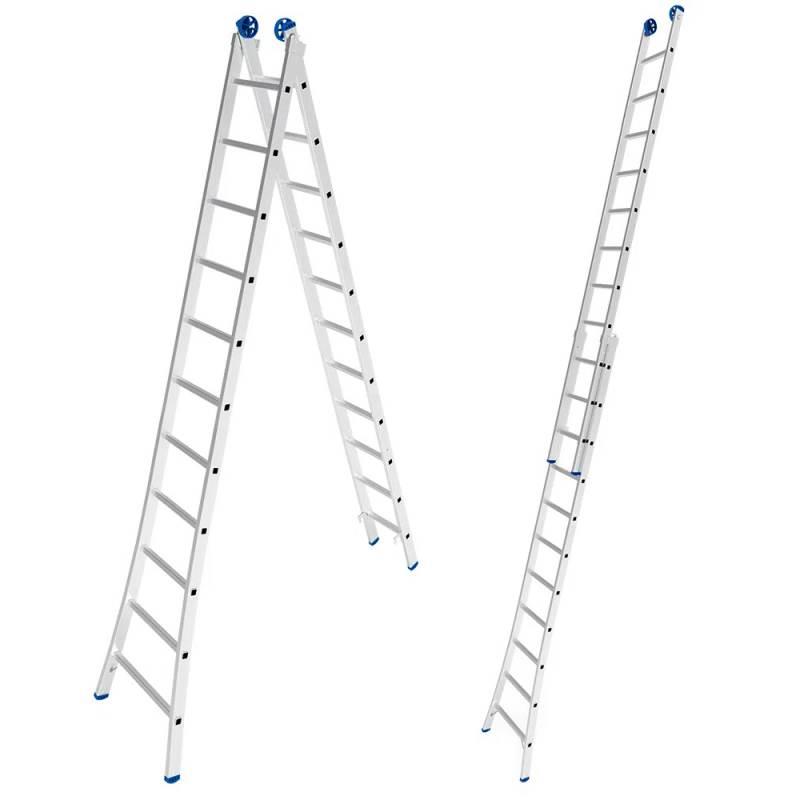 Escada de Alumínio Extensiva 2 x 11 Degraus 3.37 x 5.61 Metros MOR