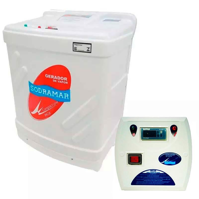Gerador de Vapor Inox para Sauna 6.0Kw 220V Bifásico c/ Quadro Digital SODRAMAR 110v