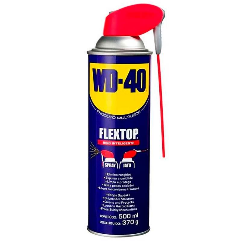 Óleo Lubrificante Spray Multiuso FlexTop 500 ML Industrial com Bico Inteligente WD40