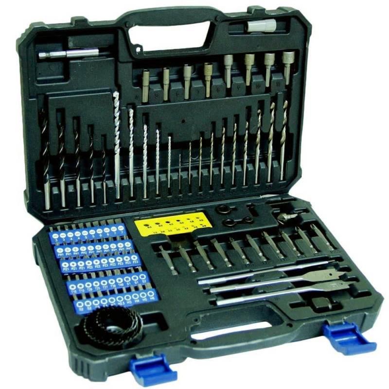 Maleta Kit de Brocas. Bits. e Serra Copo Mistas 110 Peças GYDK-5006B GOODYEAR