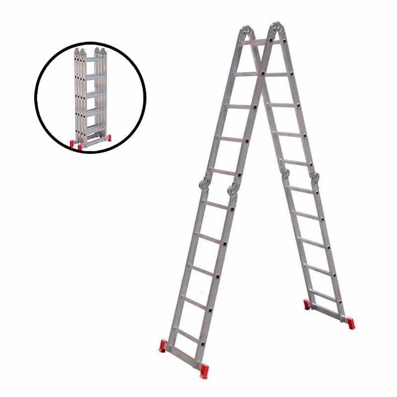 Escada de Alumínio Articulada 20 Degraus 5.23 Metros Com 13 Posições ESC0294 BOTAFOGO