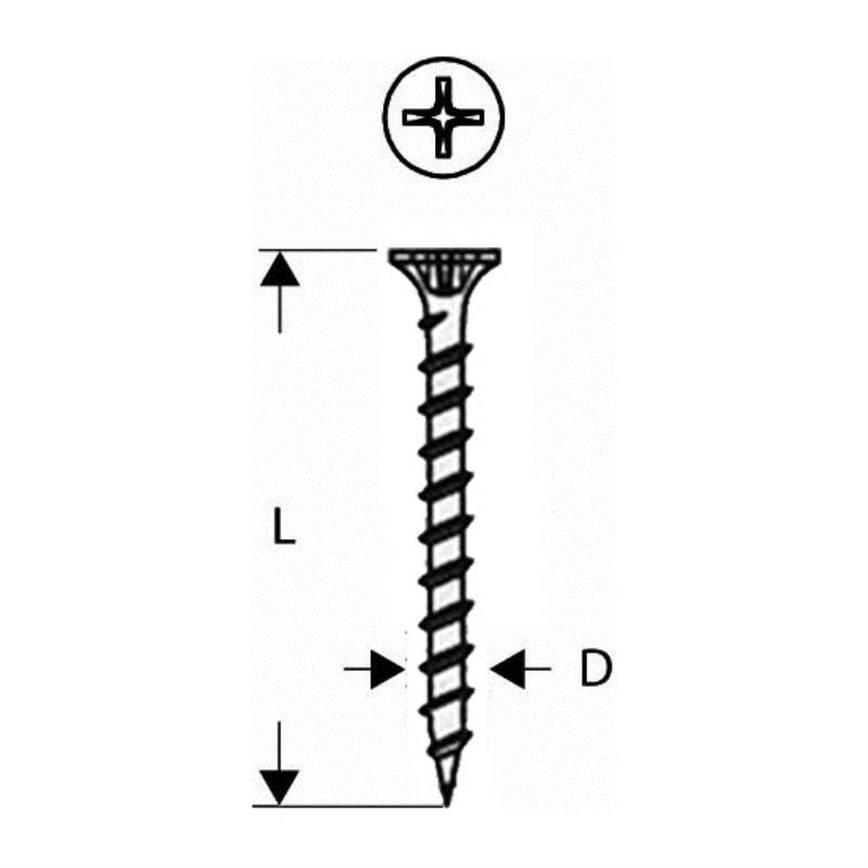 Parafuso Phillips Rosca Grossa p/ Madeira S-G 3.9 x 30 MM c/ 1.000 Un p/ Alimentador MA 55