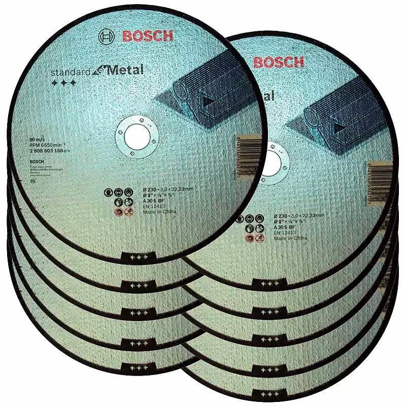 Disco de Corte Metal 9 POL 2 Telas Furo 7/8 POL Standard com 10 Unidades BOSCH