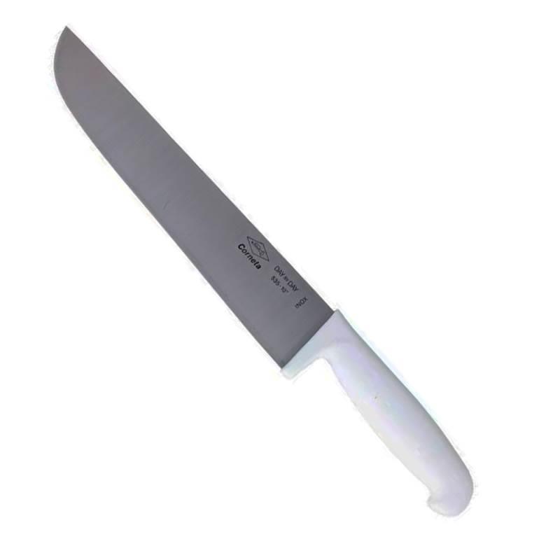 Faca para Carne Aço Inox 10 POL 25 CM Cabo Branco CORNETA