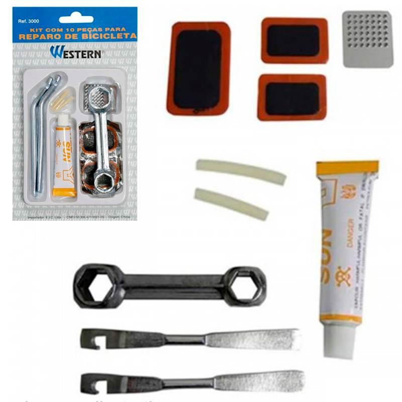 Kit Reparo para Pneus de Bicicleta com 10 Peças WESTERN