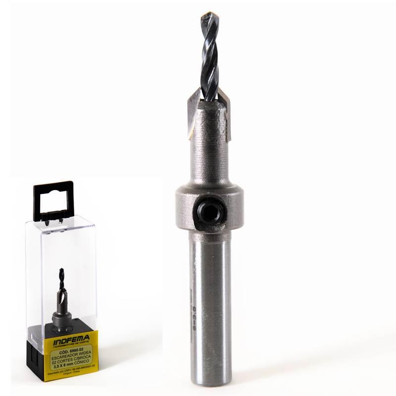 Escareador HW Cônico 2 Cortes com Broca 3.5 x 8mm 6960.02 INDFEMA