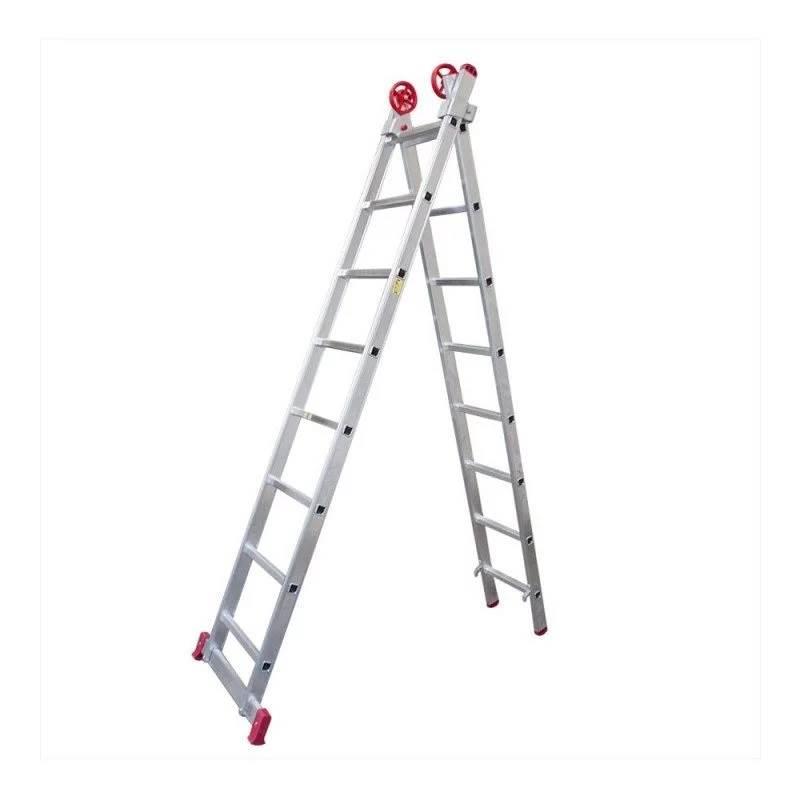 Escada Extensiva de Alumínio 8 x 2 Degraus 2.40 x 3.88 Metros ESC0617 BOTAFOGO