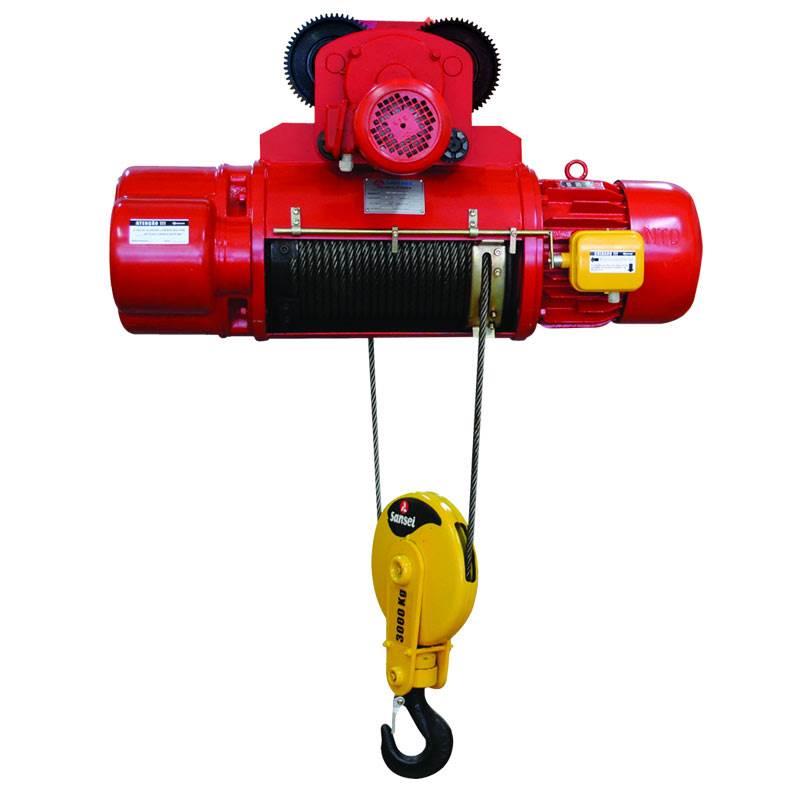 Talha Elétrica p/ 1 TON com Cabo de Aço e Trolley Elétrico de 9 Metros de Elevação 220V SANSEI