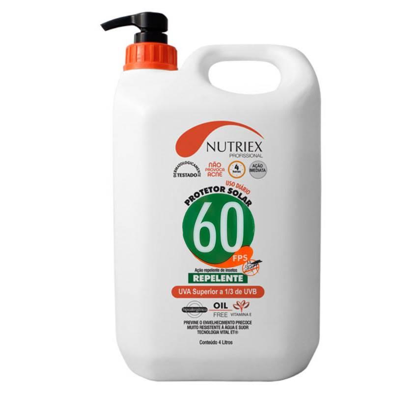 Protetor Solar FPS 60 com Repelente 4.0L Bombona NUTRIEX
