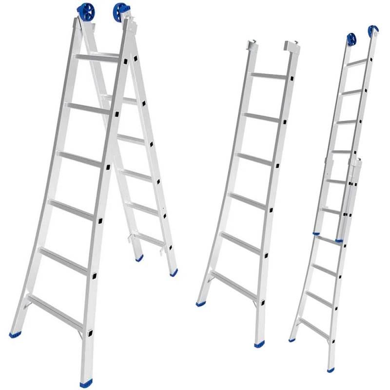 Escada de Alumínio Extensiva 2 x 6 Degraus 1.97 x 3.09 Metros MOR