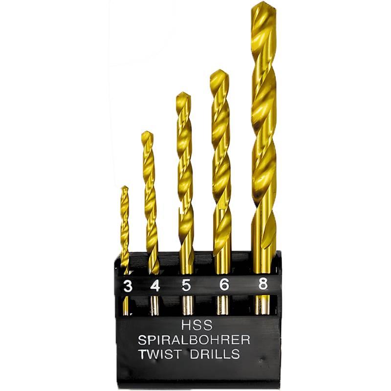 Kit de Brocas Aço Rápido de 3 à 8 MM c/ 5 Peças
