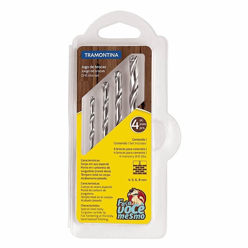 Broca de Widea 4 a 8MM Com 4 Peças 43408510 TRAMONTINA