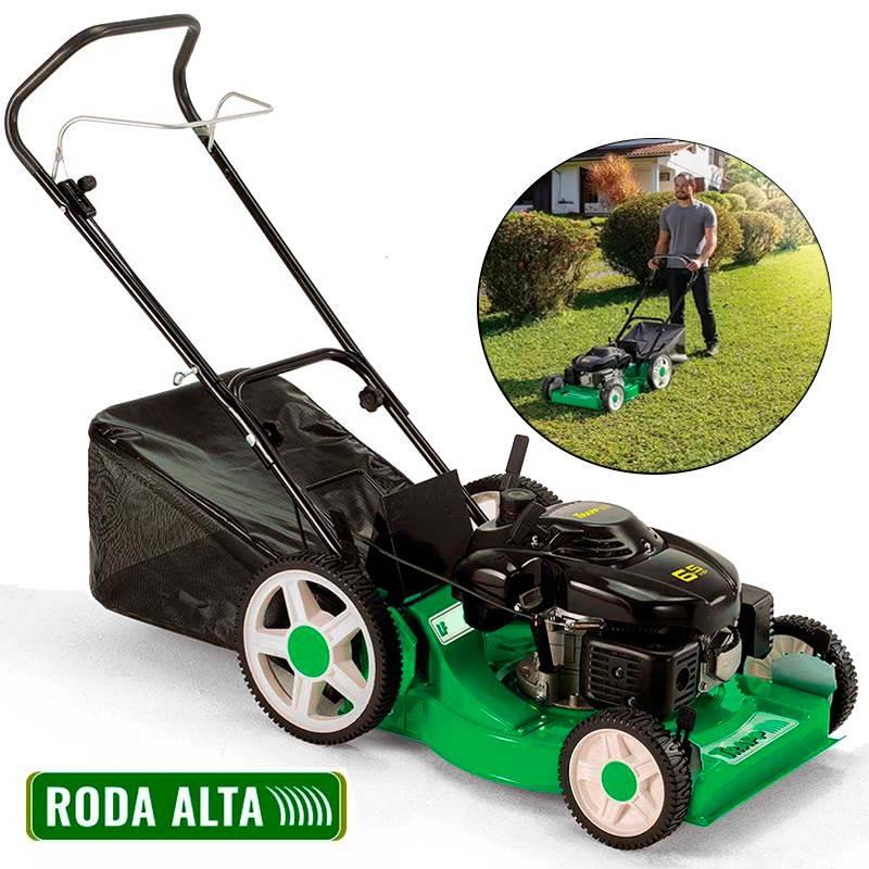 Cortador de Grama à Gasolina 6.5HP 4 Tempos com Recolhedor e Roda Alta LF650RM TRAPP