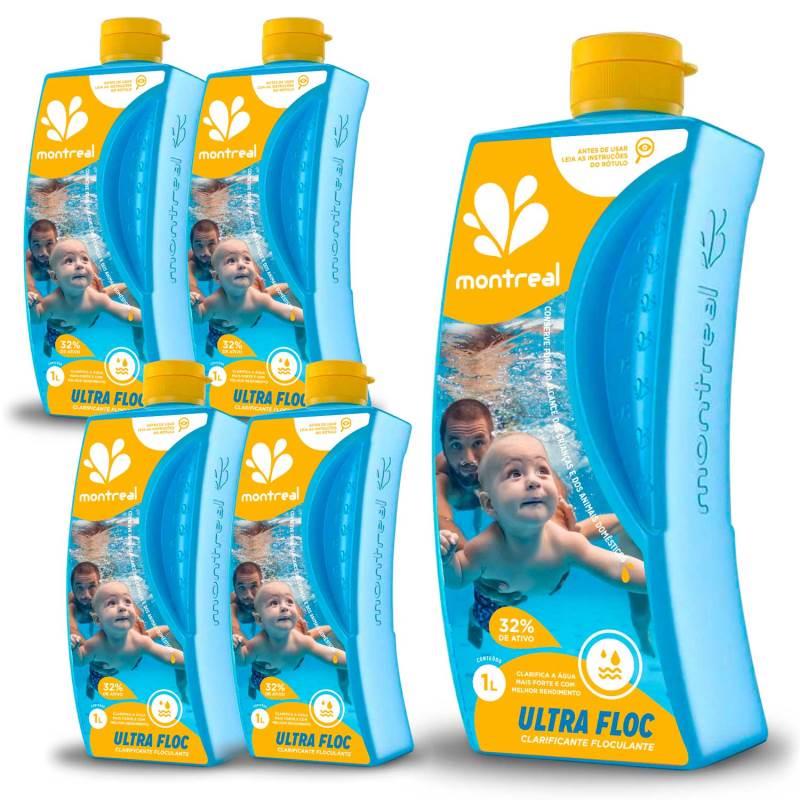 Cloro Floculante Clarificante 1 Litro com 5 Unidades MONTREAL