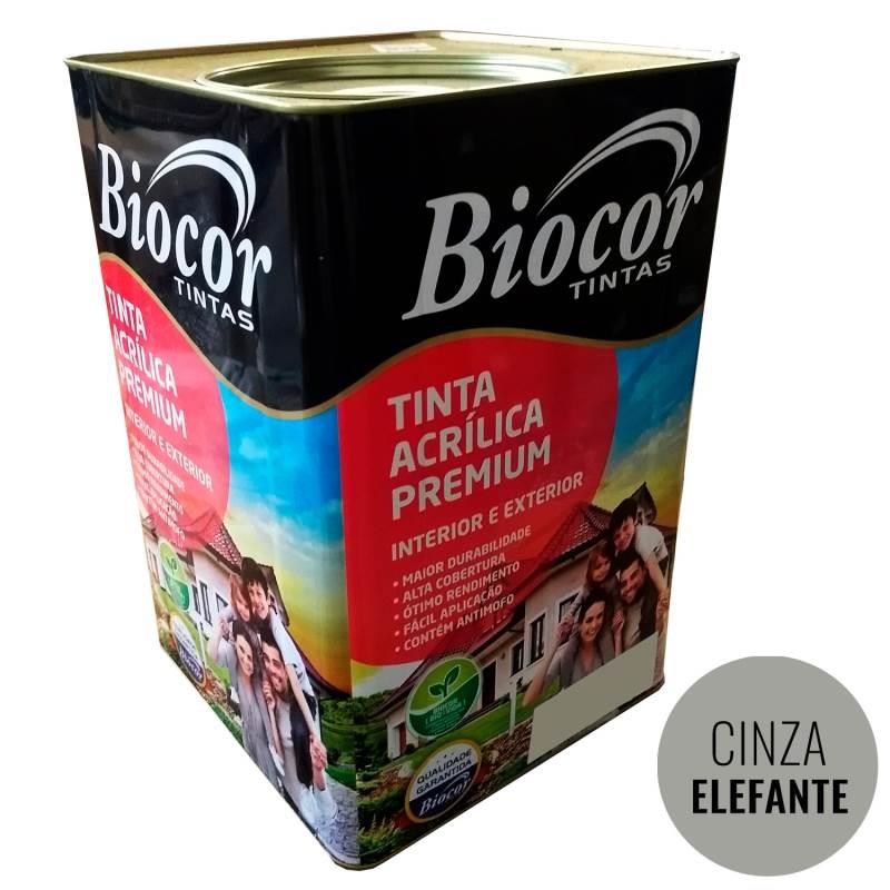 Tinta Acrílica Premium Parede e Piso Cinza Elefante Lata 18L BIOCOR