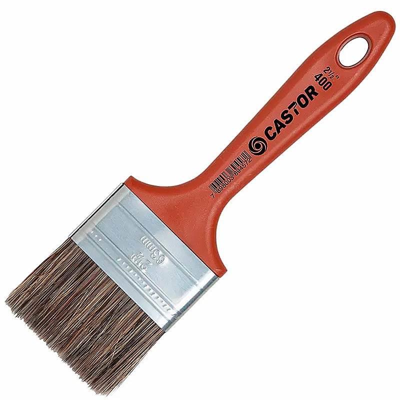 Pincel Trincha 2.1/2 Pol Laranja Com Cerdas Gris 400 CASTOR