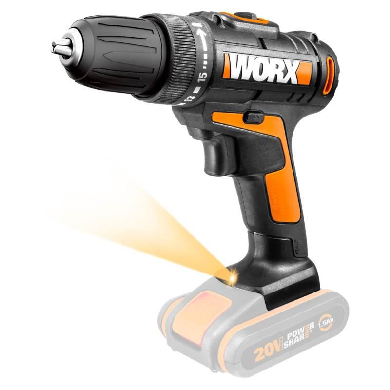 Furadeira e Parafusadeira 20V s/ Bateria e s/ Carregador WX101.9 WORX