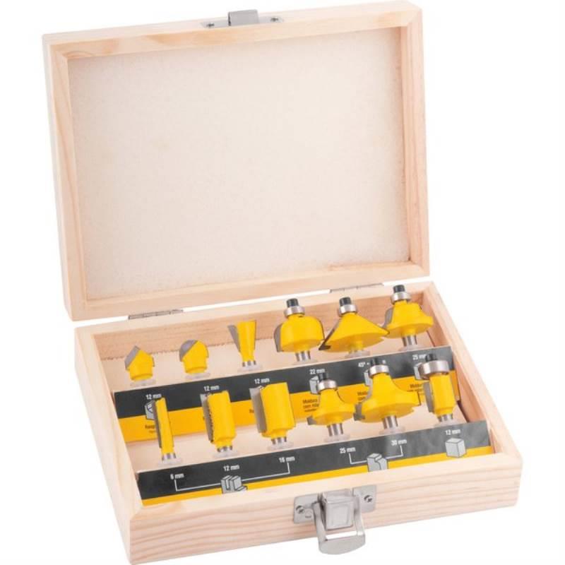 Jogo de Fresas Tupia p/ Madeira com 12 Peças Haste 6 MM VONDER