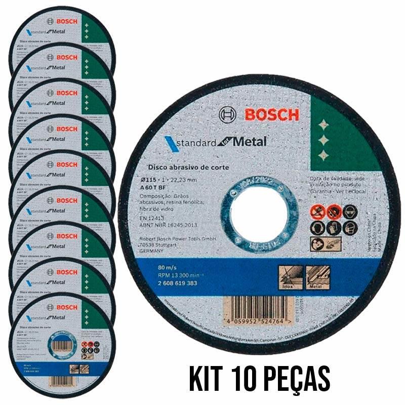 Disco de Corte 7 POL 180 x 1.6 MM para Inox/Metal Standard Kit 10 Unidades BOSCH