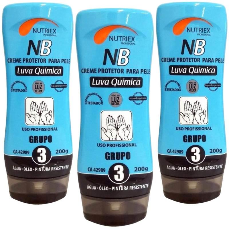 Creme Luva Química Grupo 3 Película Antisséptica com 3 Unidades NUTRIEX