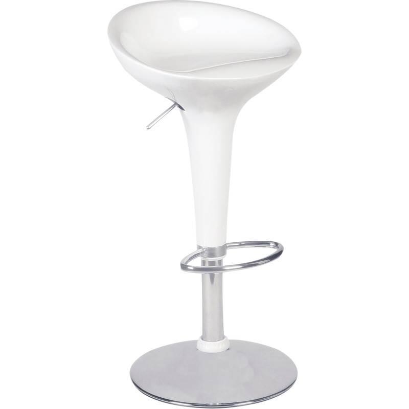 Banqueta Classic c/ Base Giratória e Ajuste de Altura Cor Branca BEL