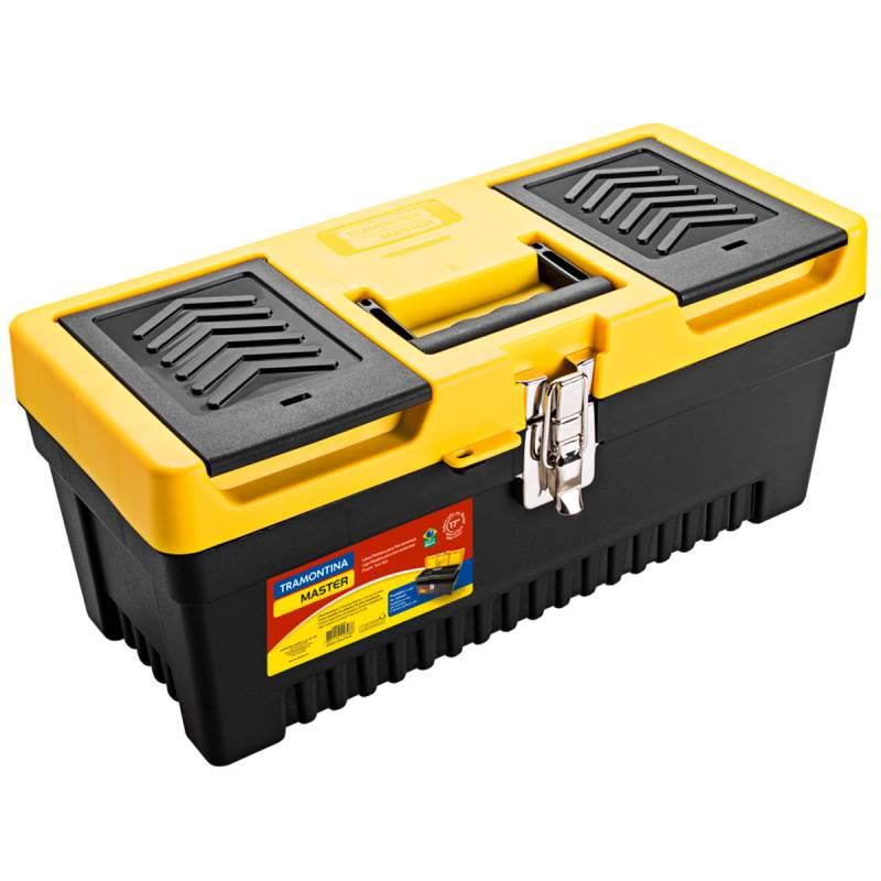 Caixa Plástica para Ferramentas 17 POL com Bandeja e Trava Metálica TRAMONTINA