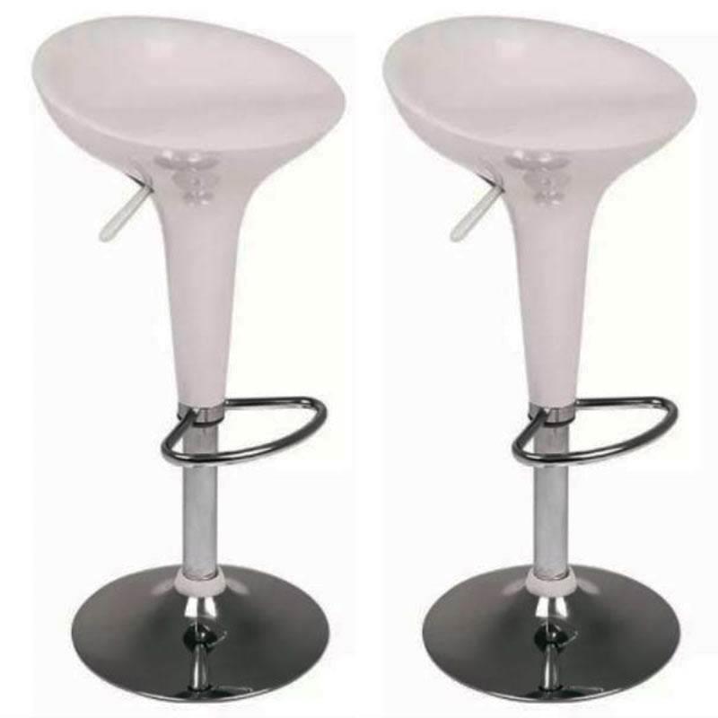 Banqueta Lótus com Base Giratória e Ajuste de Altura Branca com 2 Peças MOR