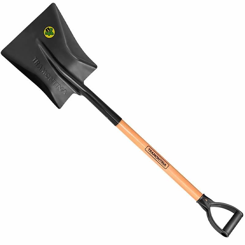 Pá Quadrada N°4 Em Aço Com Cabo de Madeira 71CM TRAMONTINA
