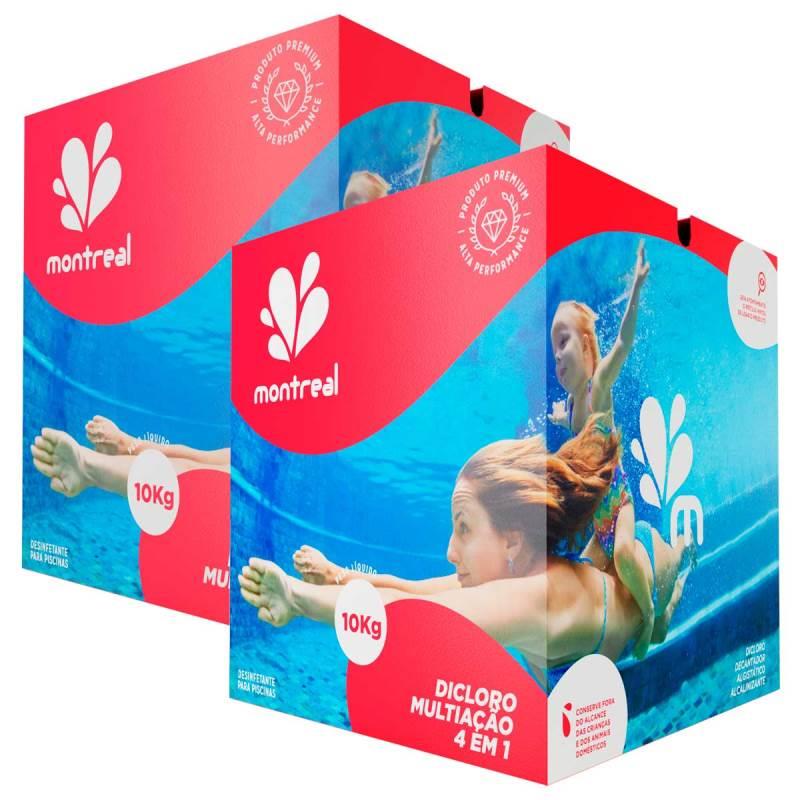 Cloro Granulado Dicloro 4 em 1 Multiação 10 KG com 2 Unidades MONTREAL