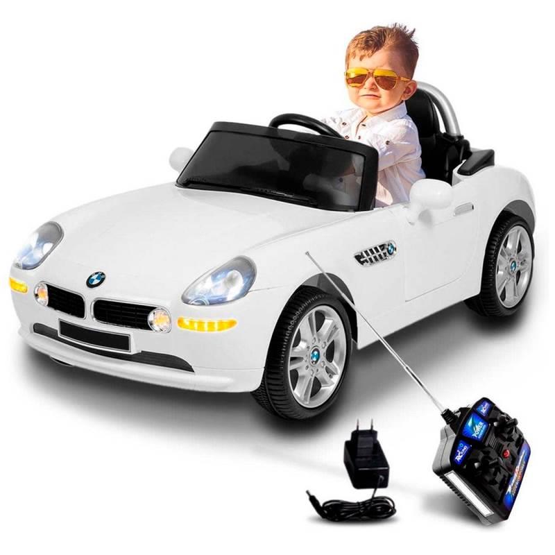 Carro Elétrico Infantil BMW Z8 Branco com Controle Remoto BEL