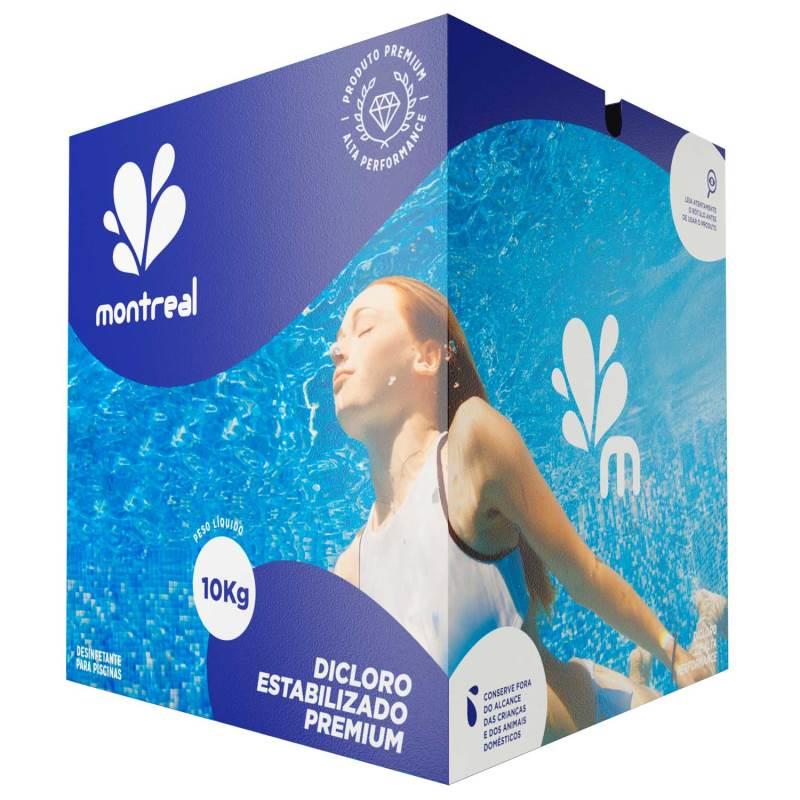 Cloro Granulado Dicloro Estabilizado Premium para Piscinas e Hidrotanques 10 KG MONTREAL