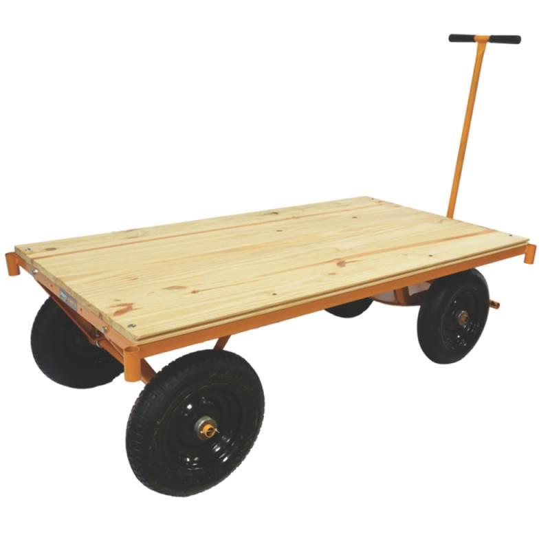 Carrinho Plataforma de Madeira Capacidade 600 KG 1500 x 750 MM MP-600 LYNUS