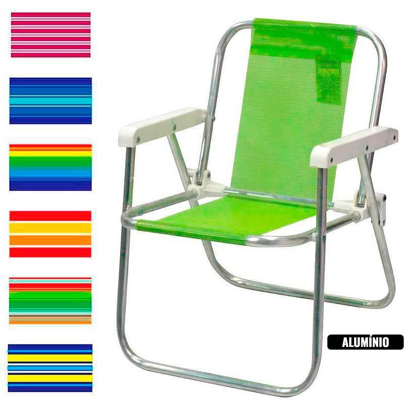 Cadeira de Praia Infantil Alta Alumínio Cores Sortidas CAD0032 BOTAFOGO