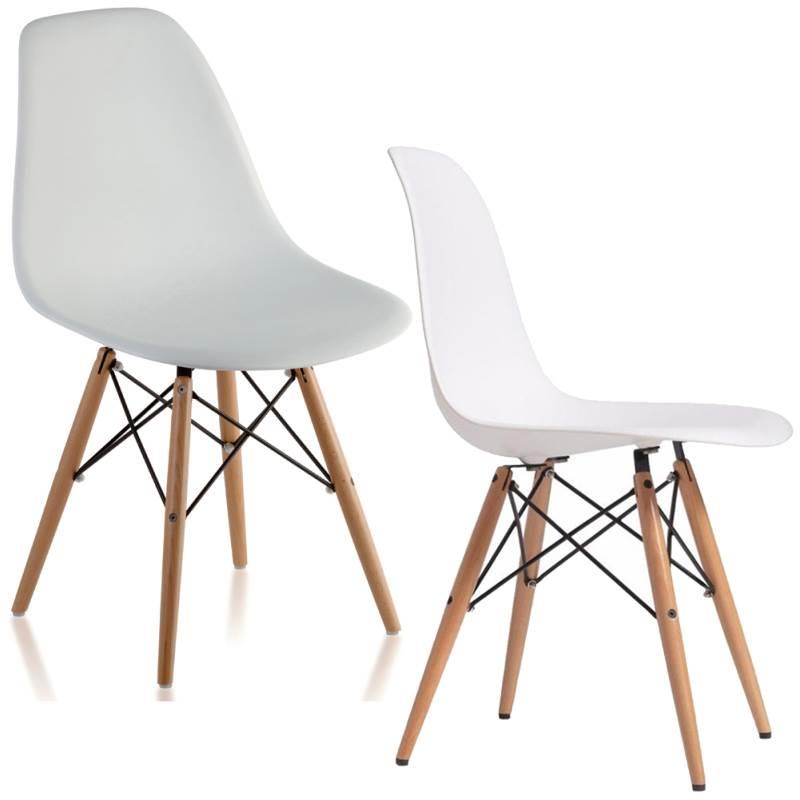 Cadeira Charles Eames Wood Branca F901000 Eifel com 2 Unidades GARDEN LIFE