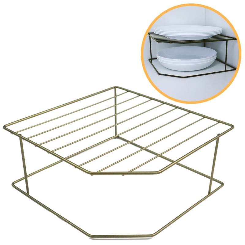 Organizador Porta Pratos Horizontal Viena 2 Níveis em Aço Verde Oliva 990744 BEL