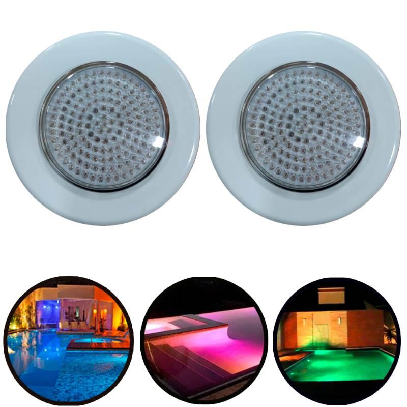Refletor LED 141 para Piscinas Lâmpada RGB Corpo ABS 901410 Kit 2 Peças FLUIDRA