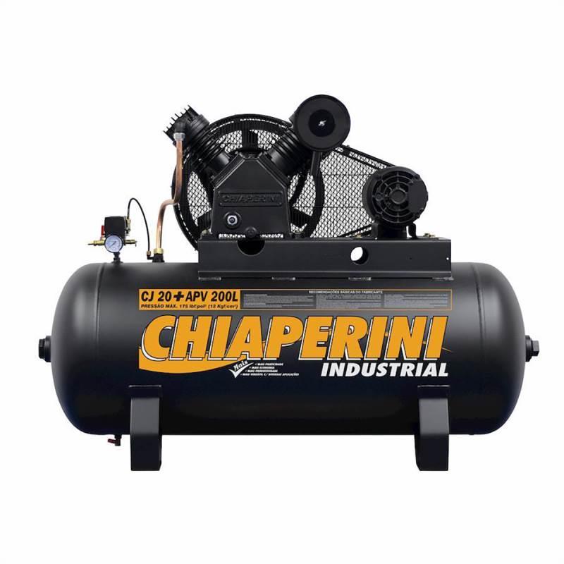 Compressor de Ar 20 Pés 5.0 HP 200 Litros 175 Libras Trifásico CJ 20+ APV CHIAPERINI
