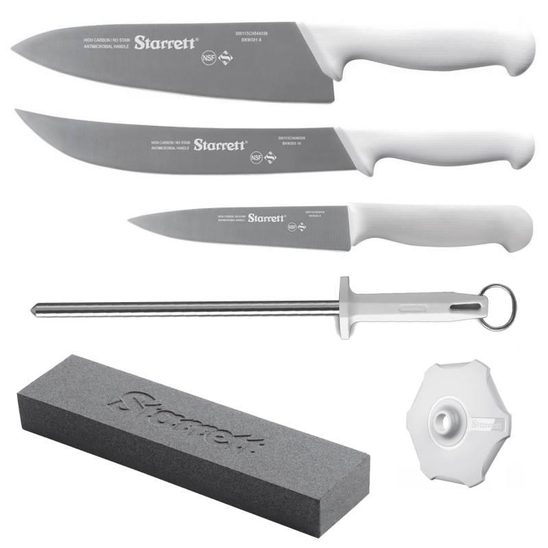 Kit de Facas Barbecue Branco BKK-6W com 6 Peças STARRETT