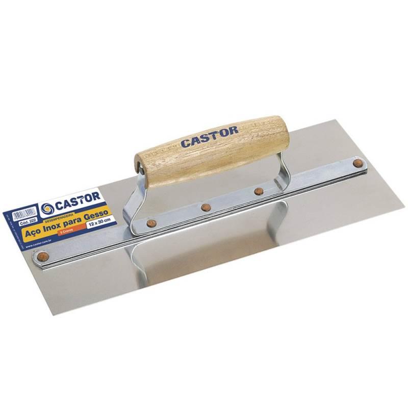 Desempenadeira de Aço Inox para Gesso 12x30 CM 222 CASTOR